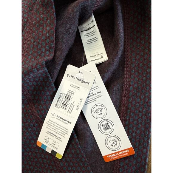 Smartwool Women's Classic Thermal Merino 1/4 Zip Base Layer - Black Cherry Dot S - Picture 4 of 8